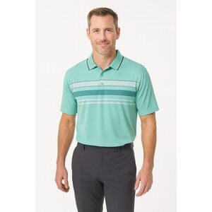 Callaway Opti-Dri Golf Polo Shirt Mens Large Striped Short‎ Sleeve Green